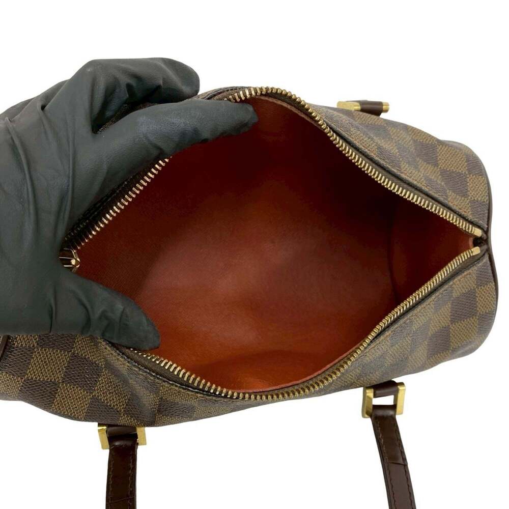 LOUIS VUITTON Brown Damier Leather Papillon 26 Boston Bag - Picture 9 of 9